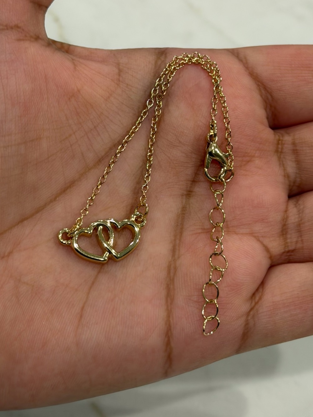 Dainty Gold Double Heart Bracelet – Romantic Minimalist Jewelry